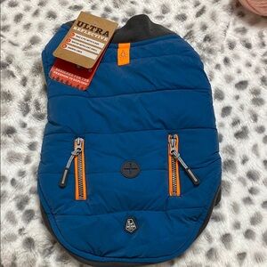 Arcadia Ultra Reflective Dog Jacket - Blue and Orange size small